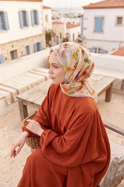 Soft Eşarp Suluboya Koyu Turuncu 90x90