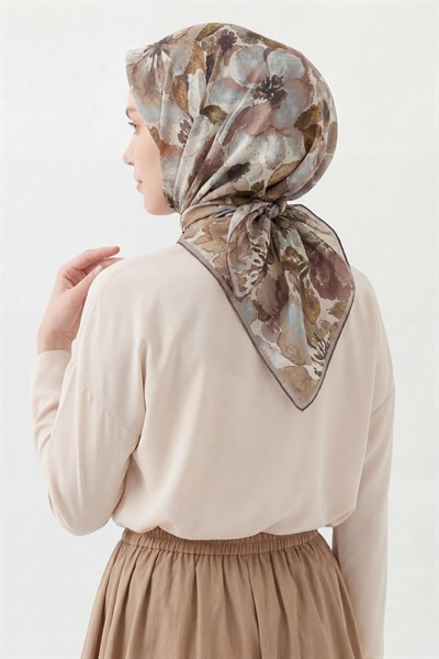 Soft Eşarp Suluboya Koyu Vizon 90x90