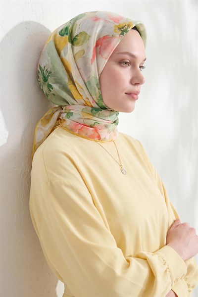 Soft Eşarp Suluboya Krem 90x90