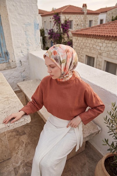 Soft Eşarp Suluboya Pudra Pembe 90x90
