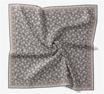 Soft Eşarp Yaprak Desen Füme 90x90