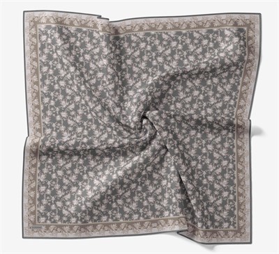 Soft Eşarp Yaprak Desen Füme 90x90