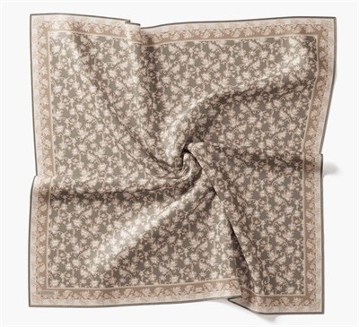 Soft Eşarp Yaprak Desen Mocha Mousse 90x90