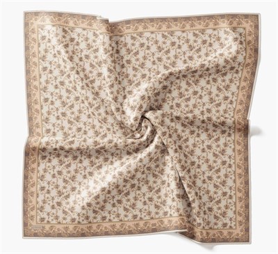 Soft Eşarp Yaprak Desen Taş 90x90