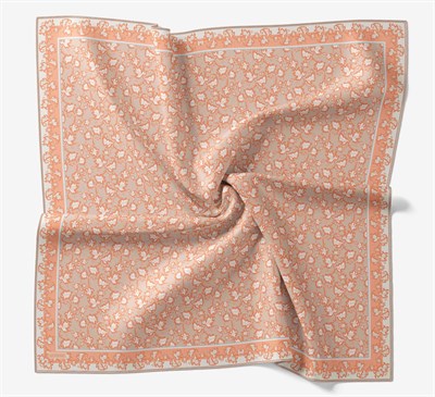 Soft Eşarp Yaprak Desen Yavruağzı 90x90
