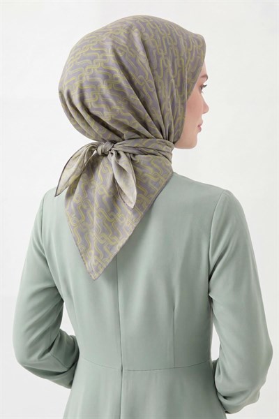 Soft Eşarp Zincir Desen Eflatun 90x90