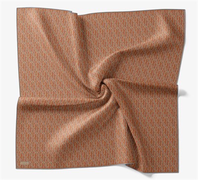 Soft Eşarp Zincir Desen Koyu Turuncu 90x90