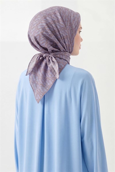 Soft Eşarp Zincir Desen Lila 90x90