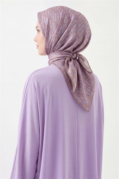 Soft Eşarp Zincir Desen Mor 90x90