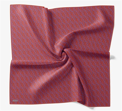 Soft Eşarp Zincir Desen Parlak Turuncu 90x90