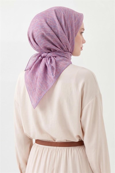 Soft Eşarp Zincir Desen Pembe 90x90