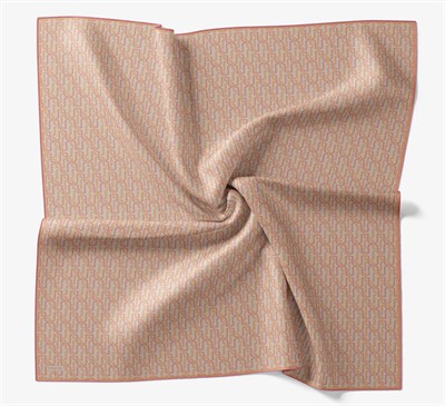 Soft Eşarp Zincir Desen Pudra 90x90