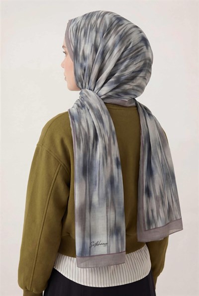 Su Yolu Desen Bebe Mavi 75X195 Soft Şal