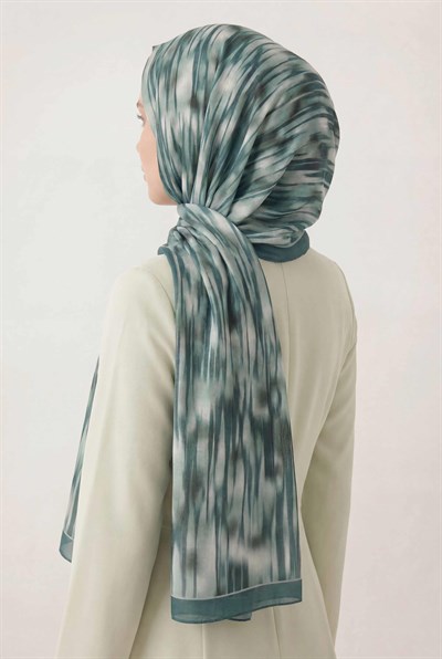 Su Yolu Desen Turkuaz 75X195 Soft Şal