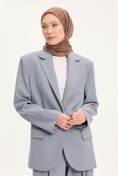 Tencel Monare Eşarp Bahar Desen Turuncu 90X90