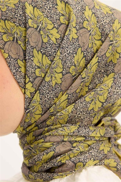 Tencel Monare Eşarp Bahar Desen Yağ Yeşili 90X90