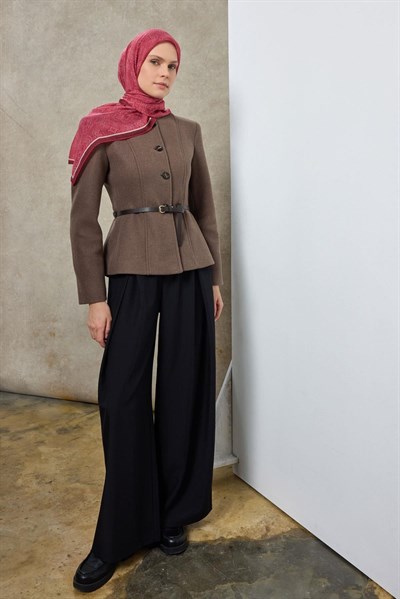 Tencel Monare Eşarp Etnik Desen Fuşya 90X90