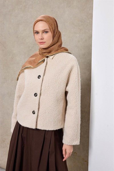 Tencel Monare Eşarp Etnik Desen Haki 90X90