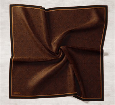 Tencel Monare Eşarp Etnik Desen Lacivert 90X90