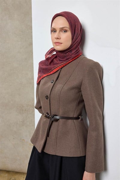 Tencel Monare Eşarp Etnik Desen Siyah 90X90