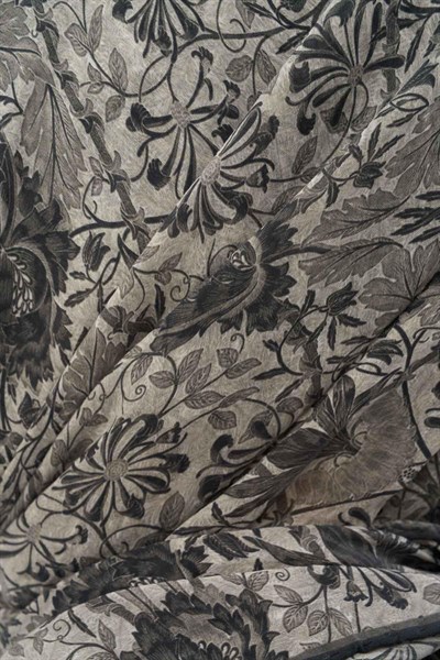 Tencel Monare Eşarp Floral Desen Gri 90X90