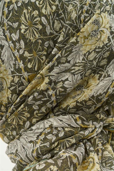 Tencel Monare Eşarp Floral Desen Haki 90X90