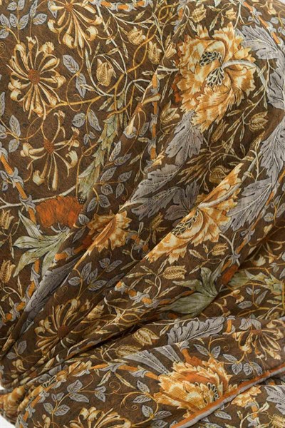Tencel Monare Eşarp Floral Desen Kahve Yeşil 90X90