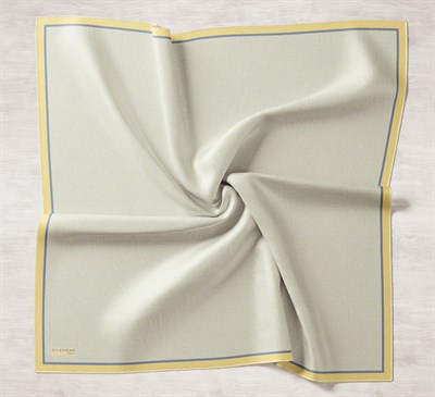 Tencel Monare Eşarp Labirent Desen Buz Mavisi 90X90