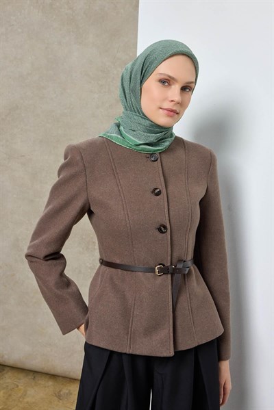 Tencel Monare Eşarp Labirent Desen Çam Yeşili 90X90