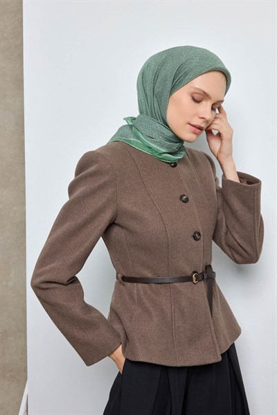 Tencel Monare Eşarp Labirent Desen Çam Yeşili 90X90
