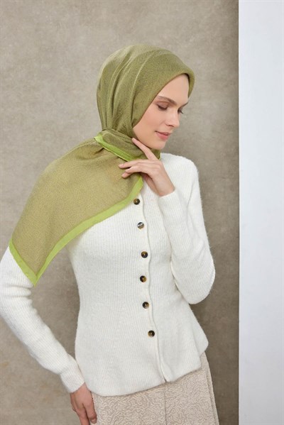 Tencel Monare Eşarp Labirent Desen Mocha Mousse 90X90
