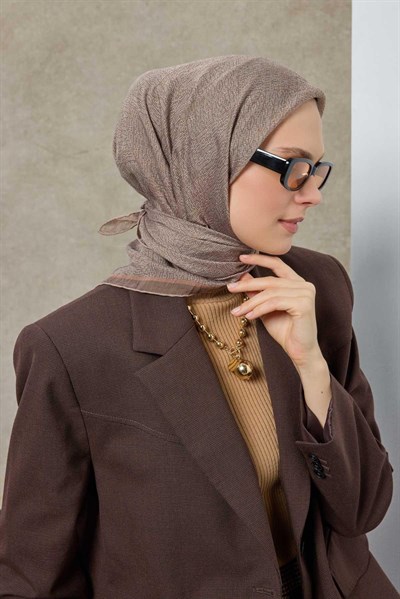 Tencel Monare Eşarp Labirent Desen Vizon 90X90