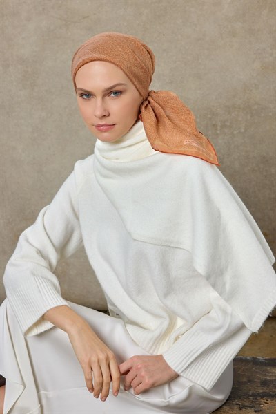 Tencel Monare Eşarp Labirent Desen Yavruağzı 90X90