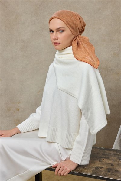Tencel Monare Eşarp Labirent Desen Yavruağzı 90X90