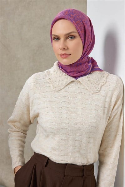 Tencel Monare Eşarp Madalyon Desen Funda 90X90