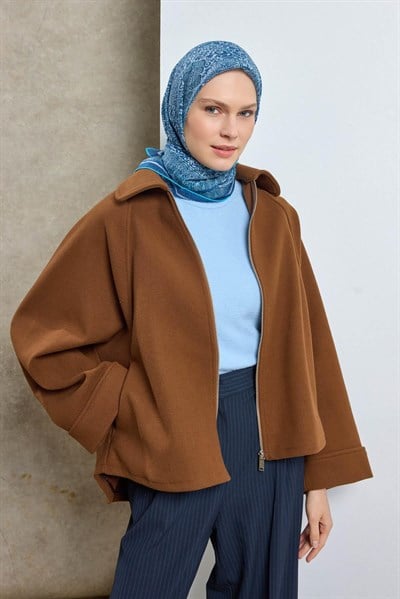 Tencel Monare Eşarp Madalyon Desen Mavi 90X90