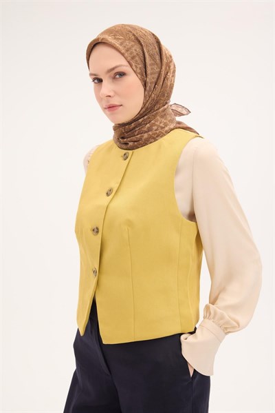 Tencel Monare Eşarp Osmanlı Desen Koyu Vizon 90X90