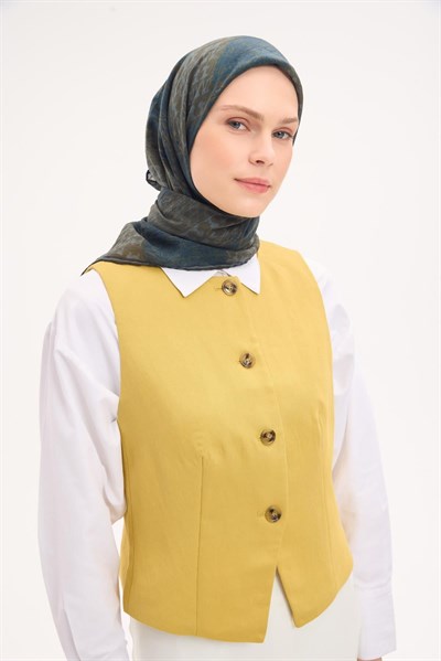 Tencel Monare Eşarp Osmanlı Desen Koyu Yeşil 90X90