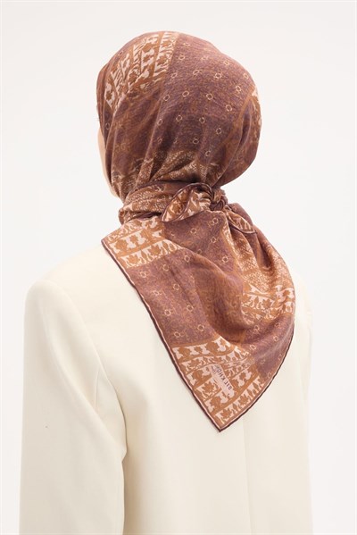 Tencel Monare Eşarp Osmanlı Desen Taba 90X90