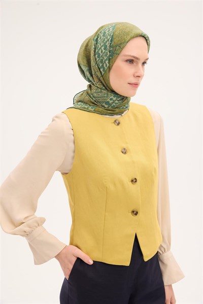 Tencel Monare Eşarp Osmanlı Desen Yeşil 90X90