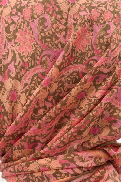 Tencel Monare Eşarp Papatya Desen Haki 90X90