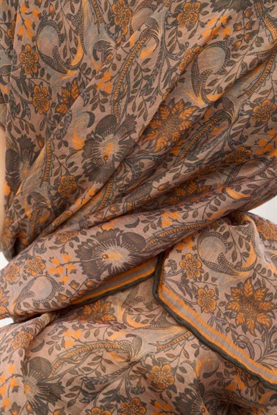 Tencel Monare Eşarp Papatya Desen Mocha Mouse 90X90