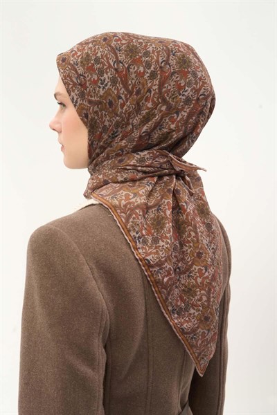 Tencel Monare Eşarp Papatya Desen Taş 90X90