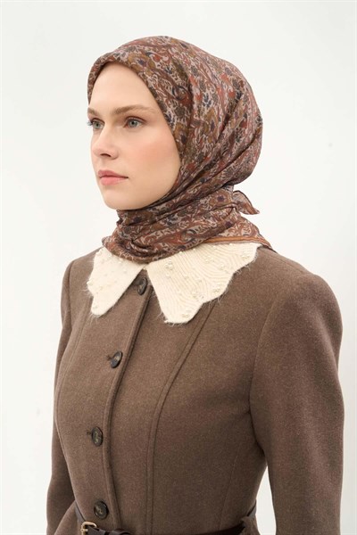 Tencel Monare Eşarp Papatya Desen Taş 90X90