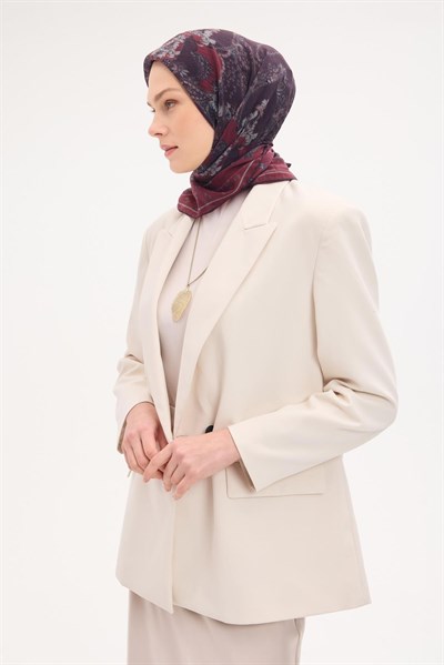Tencel Monare Eşarp Şal Desen Bordo 90x90