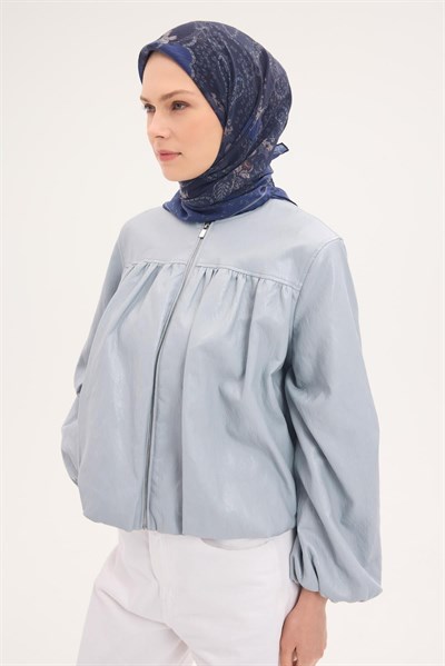 Tencel Monare Eşarp Şal Desen Gece Mavisi 90x90