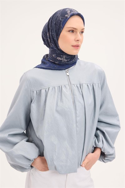 Tencel Monare Eşarp Şal Desen Gece Mavisi 90x90