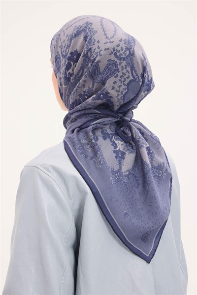 Tencel Monare Eşarp Şal Desen Indigo 90x90