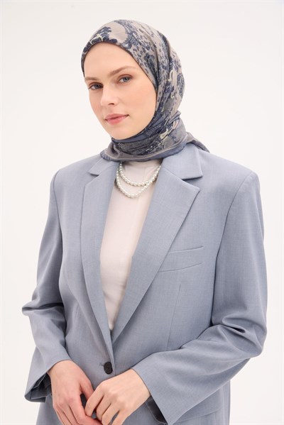 Tencel Monare Eşarp Şal Desen Küf Yeşili 90x90