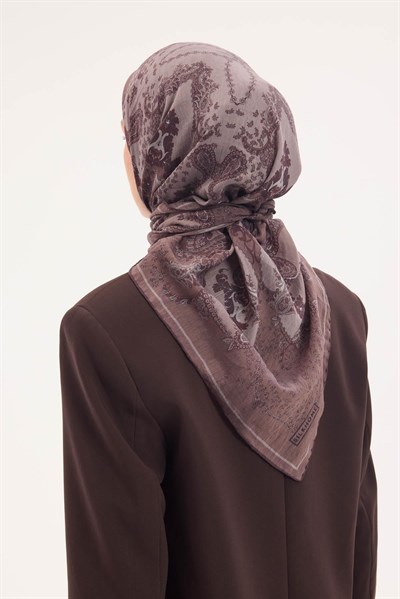 Tencel Monare Eşarp Şal Desen Mocha 90x90